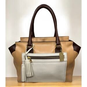 Coach 19909 Legacy Candace Color Block Leather Carryall Bag